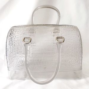 FURLA Clear Croc Candy Bag Large Tote